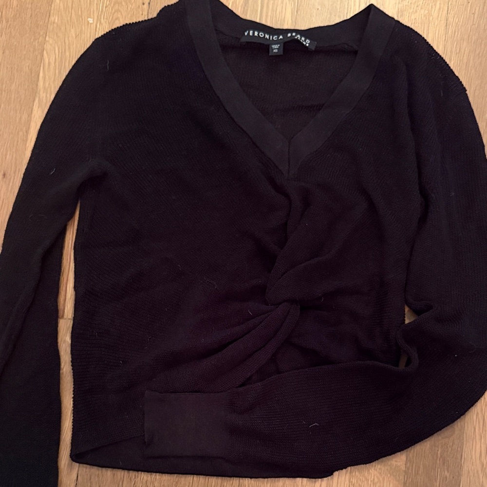 Veronica Beard Elegant Black Knit Top